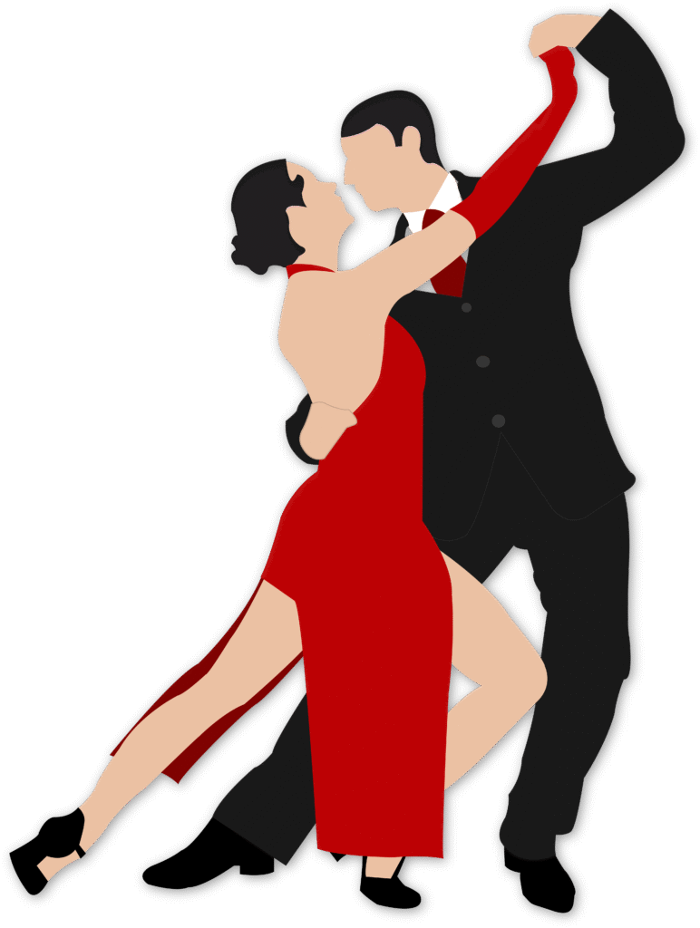 tango dancers doing a corte