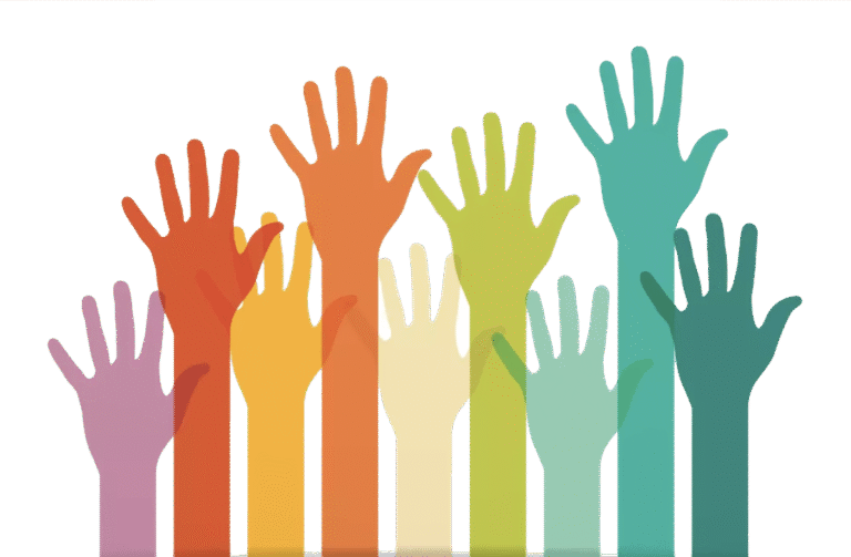 Hands raised to honor volunteers