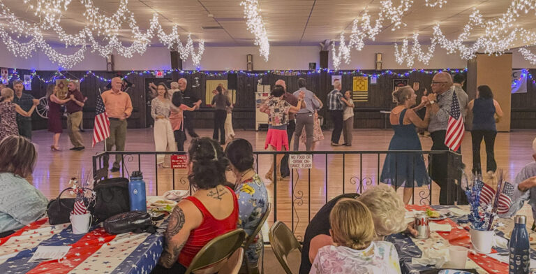 Crowded dance floor for 20th Anniversary dance